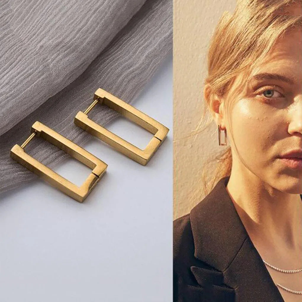 Women's Stainless Steel Geometric Hoop Earrings