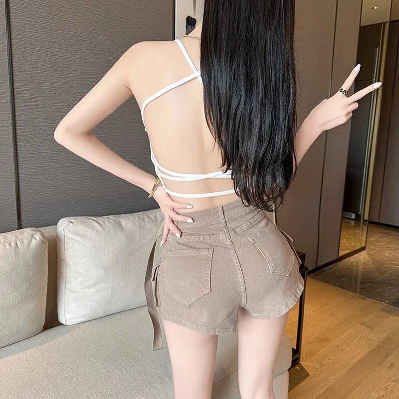 Pure Color Slim Strap Vest