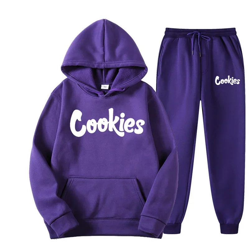 Print Logo Hoodie & Jogger Two-Piece Set