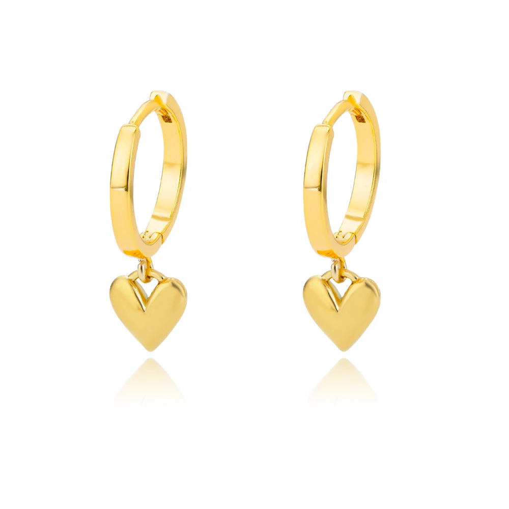 Women's Vintage Gold Heart Drop Earrings