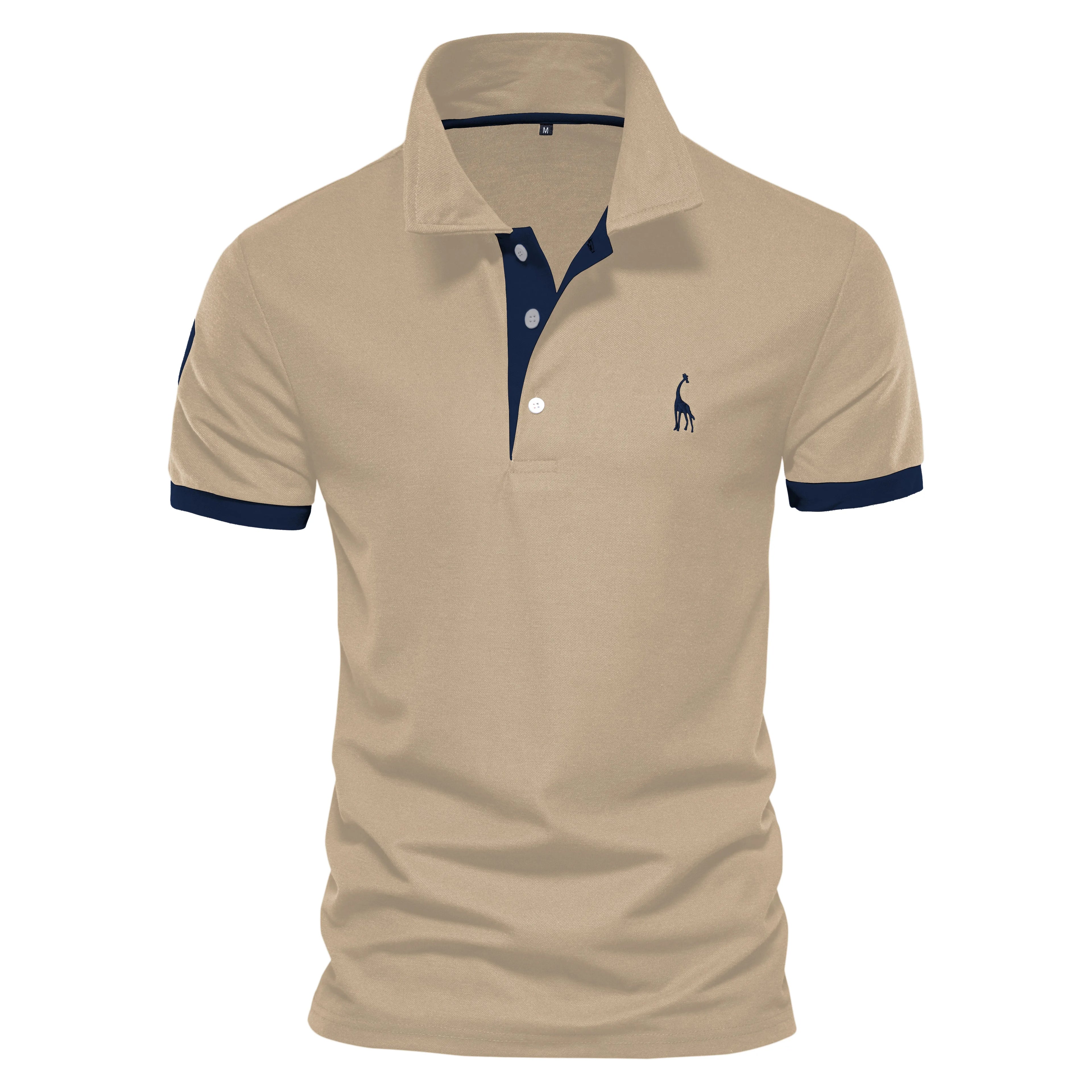 Embroidered Giraffe Polo Shirt
