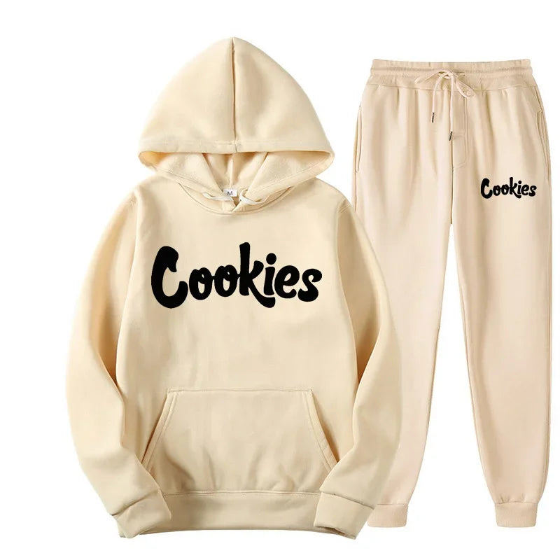 Print Logo Hoodie & Jogger Two-Piece Set