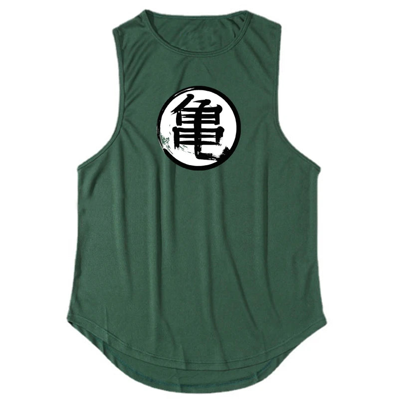 Anime Print Gym Sleeveless Vest