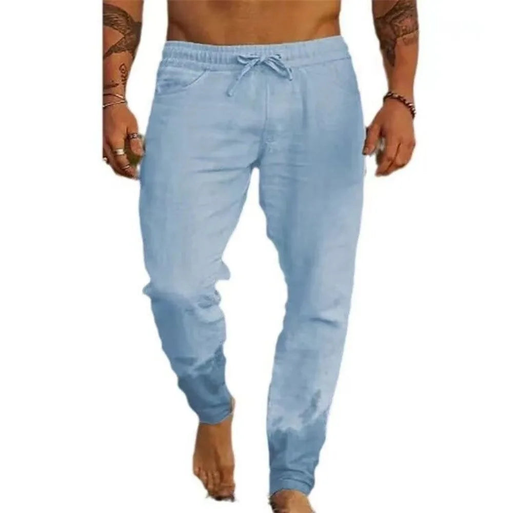 Cotton Linen Hawaiian Beach Pants