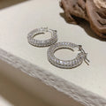 Women's CZ Stone Bling Hoop Earrings – Big & Small Sizes
