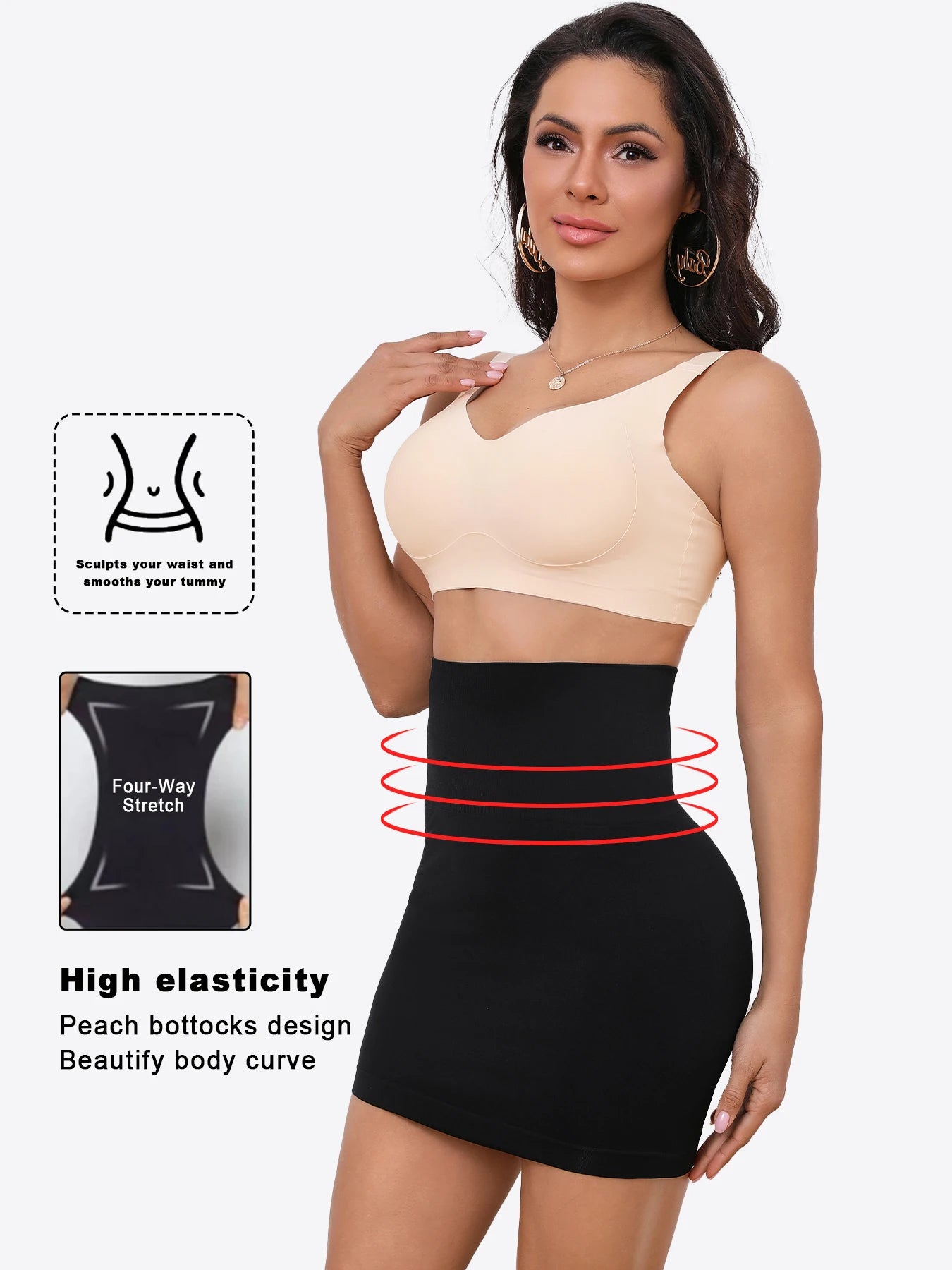 Women's High Waist Tummy Control Half Slip Shapewear