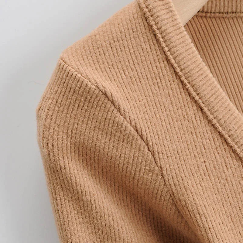 Long Sleeve Button Crop Top