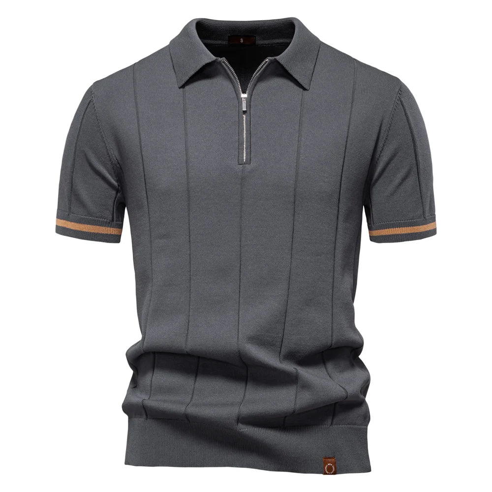 Slim Fit Zip Polo Shirt