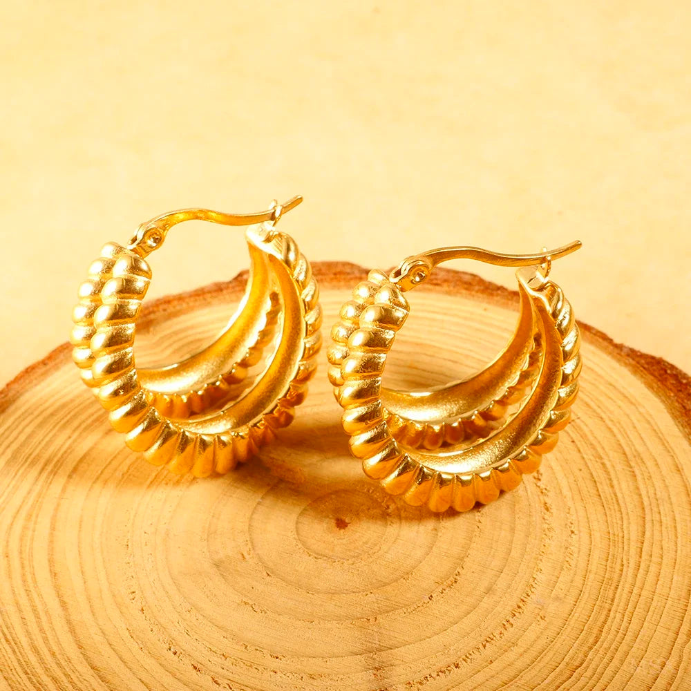 Women's Luxury Zircon Geometric Circle Hoop Earrings