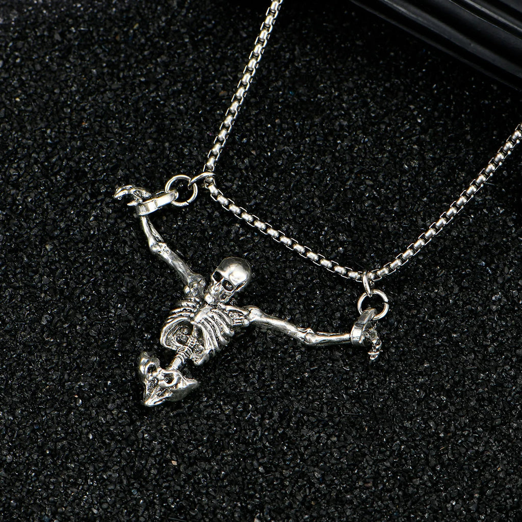 Halloween Punk Skull Pendant Necklace