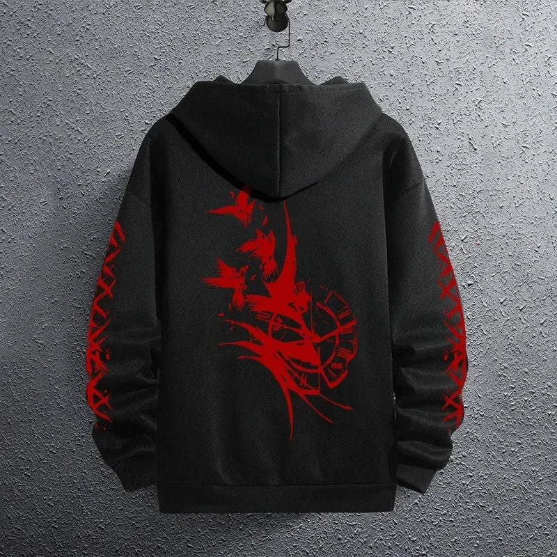 Sporty Pullover Hoodie Sweatshirt