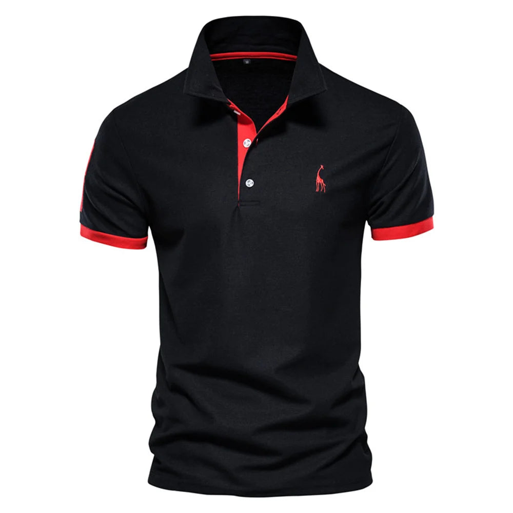 Embroidered Giraffe Polo Shirt