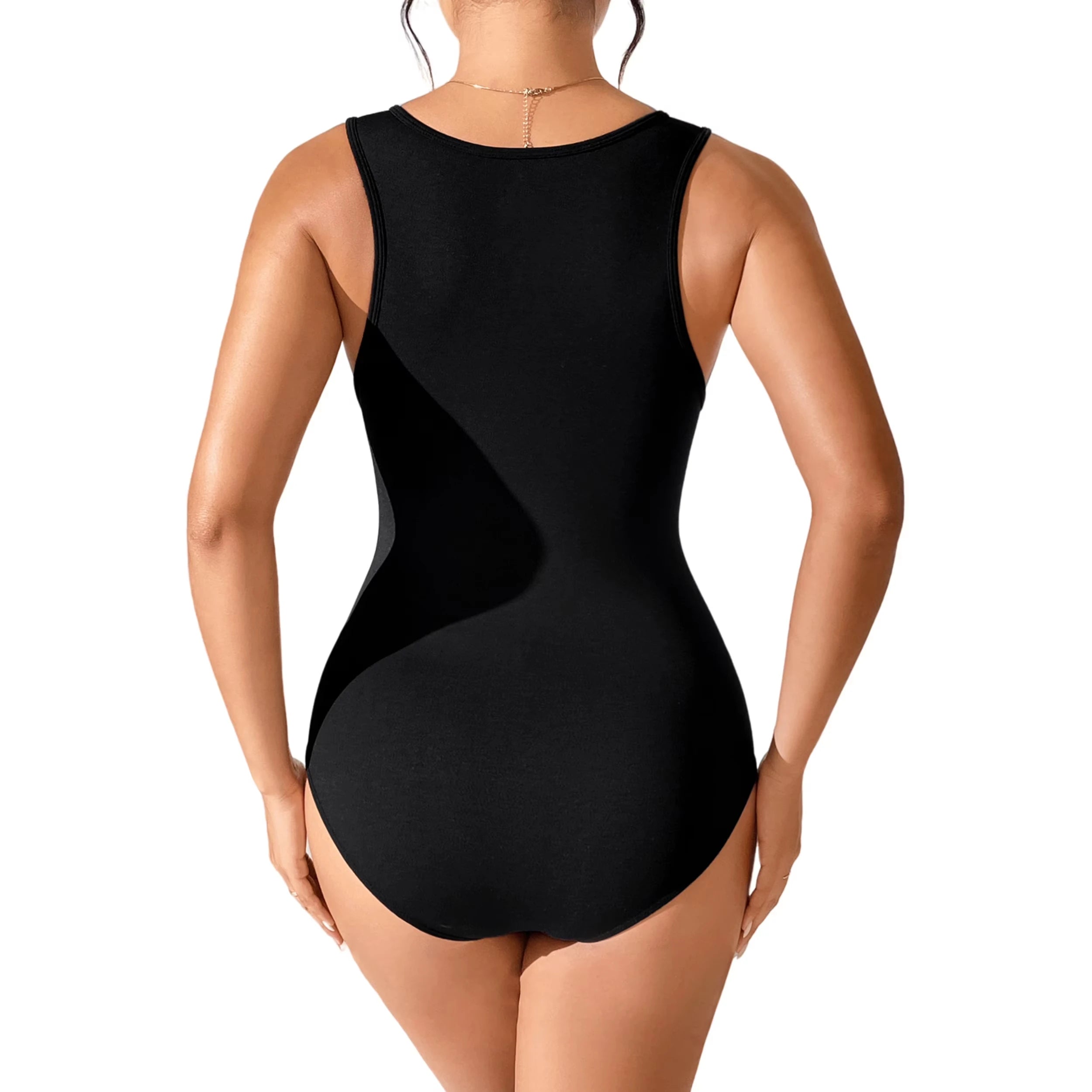 Scoop Neck Backless Bodysuit