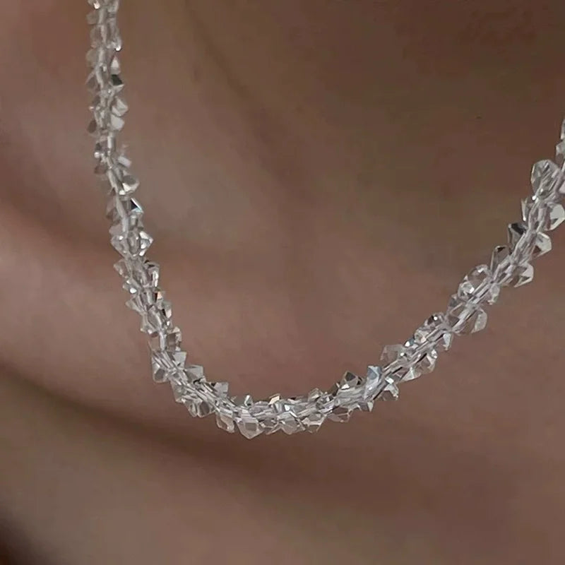 Tetrahedron Triangle Crystal Glass Charms Necklaces For Women Jewelry Necklace Making Accessories