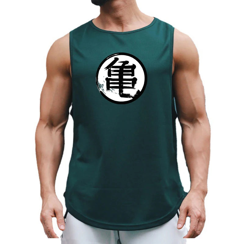 Anime Print Gym Sleeveless Vest