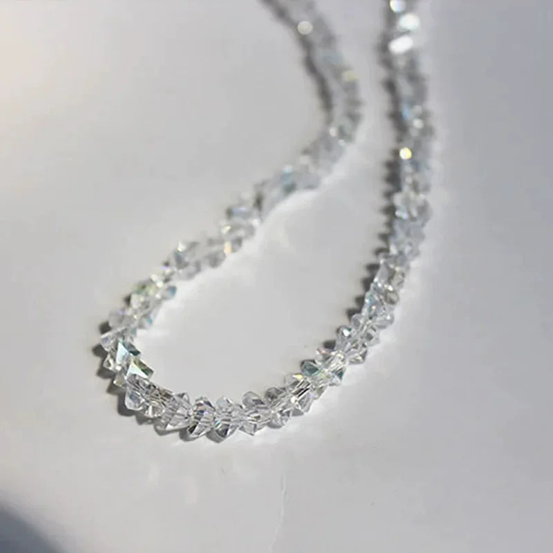 Tetrahedron Triangle Crystal Glass Charms Necklaces For Women Jewelry Necklace Making Accessories