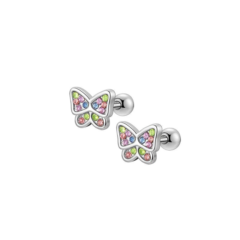 Women's Hypoallergenic CZ Screw Back Stud Earrings Set (6 Pairs)