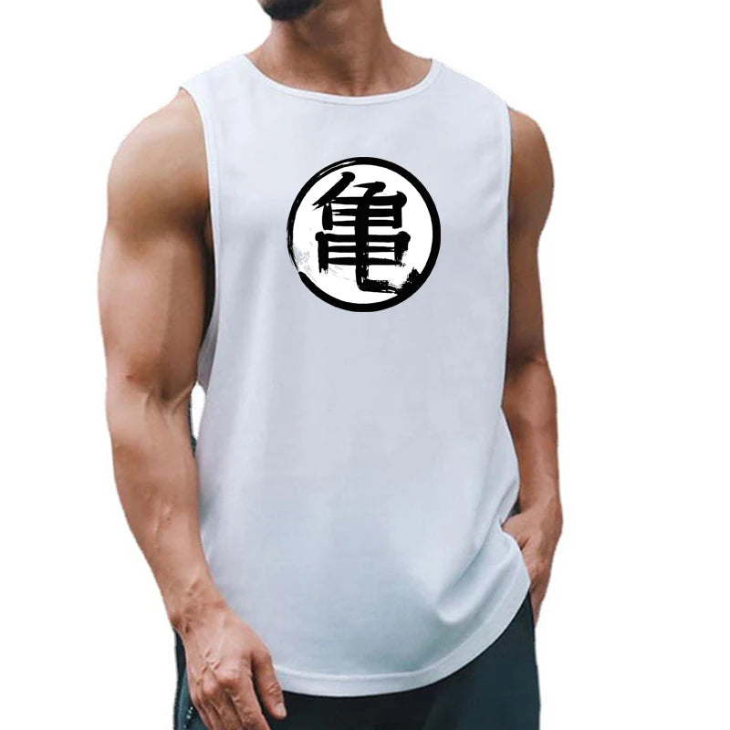 Anime Print Gym Sleeveless Vest