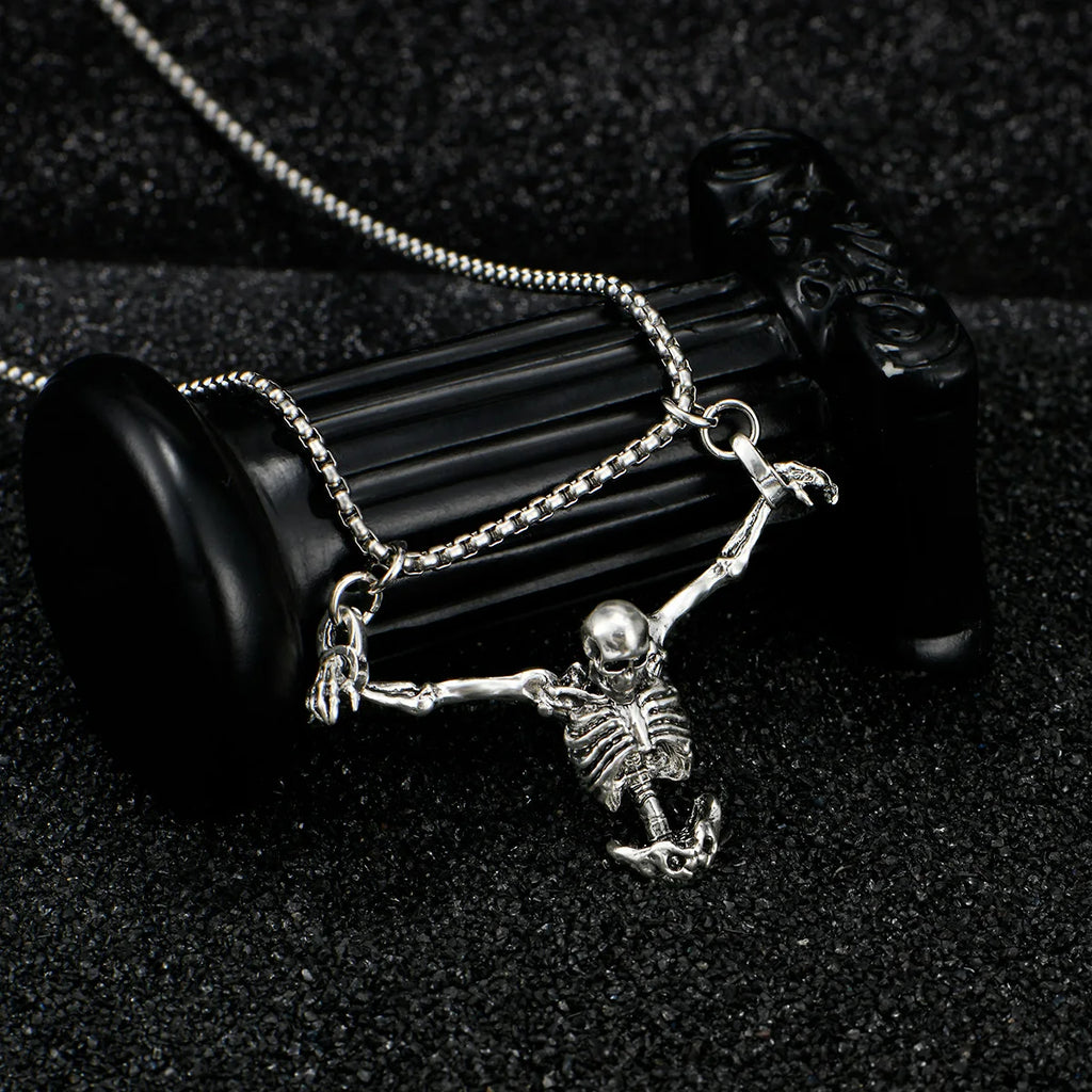 Halloween Punk Skull Pendant Necklace