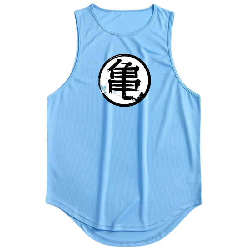 Anime Print Gym Sleeveless Vest