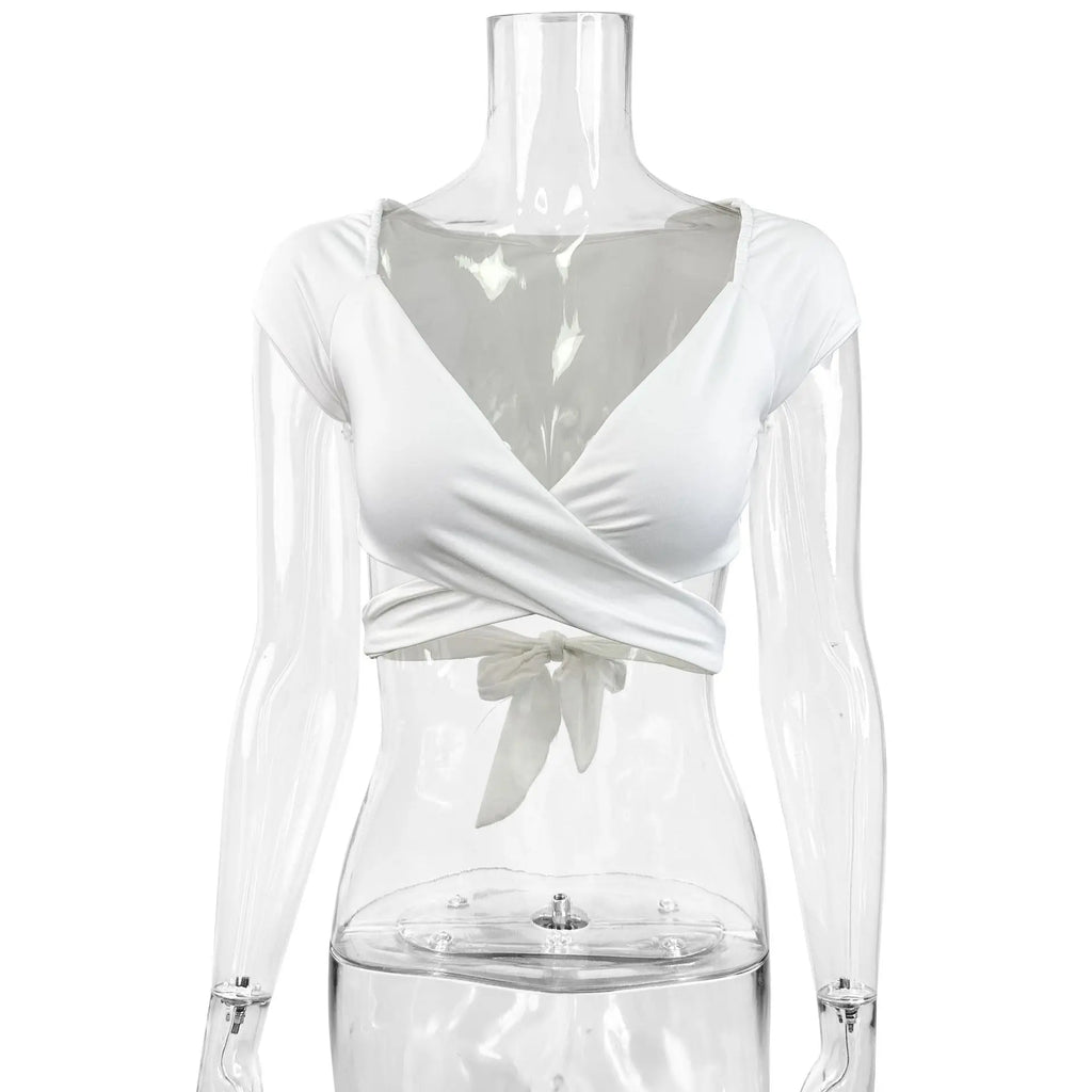 V-Neck Push Up Crop Top