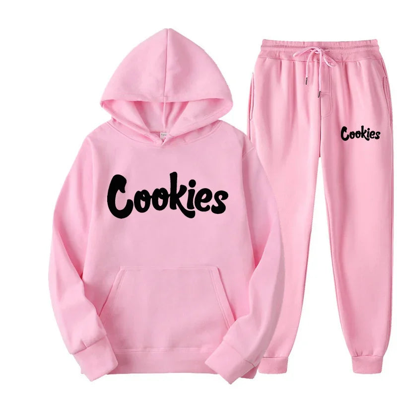 Print Logo Hoodie & Jogger Two-Piece Set