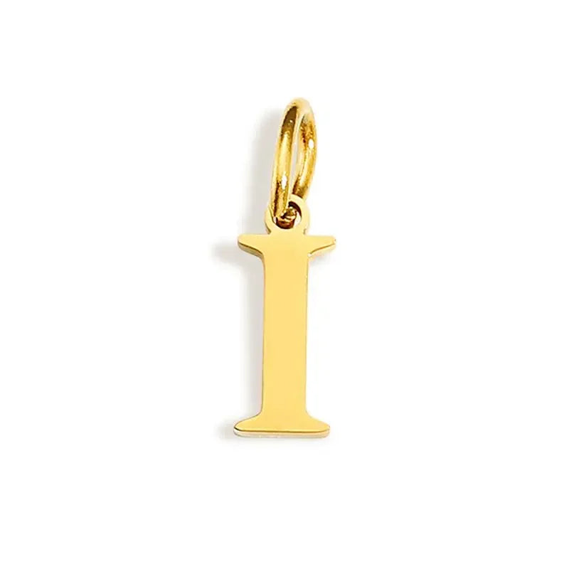 Gold Stainless Steel Initial Letter Charm Pendant