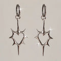 Retro Gothic Thorn Heart Spike Drop Earrings