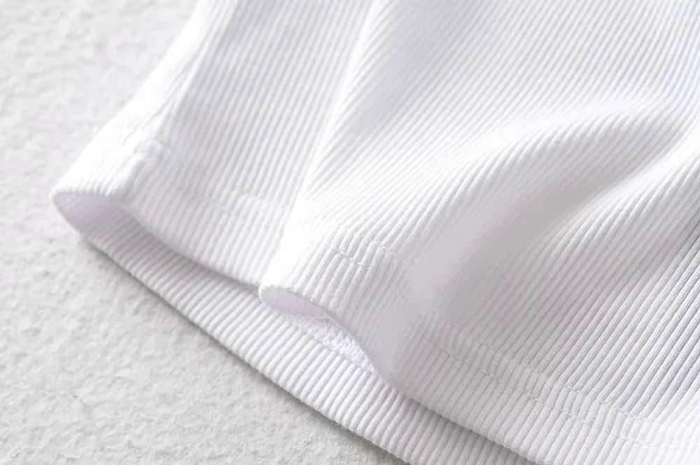 O-Neck Slim Stretch Crop Tee