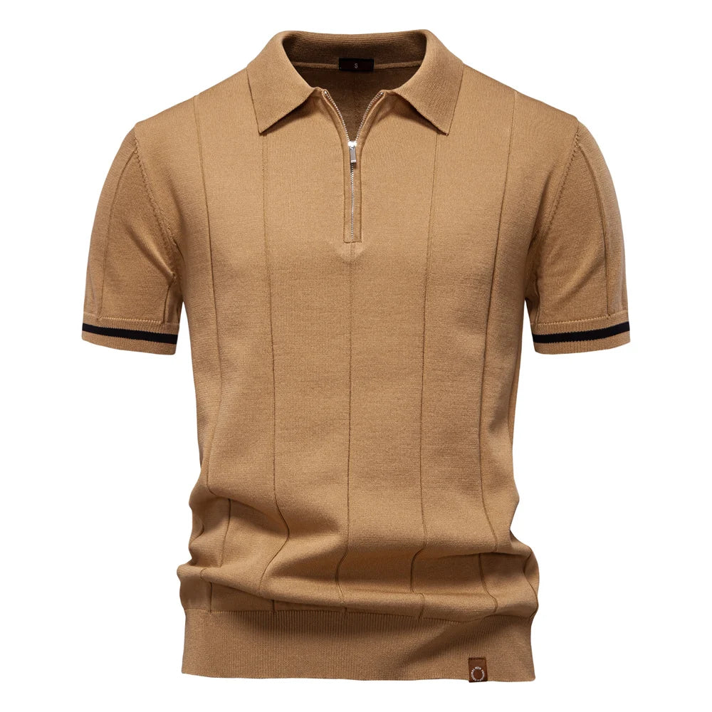 Slim Fit Zip Polo Shirt