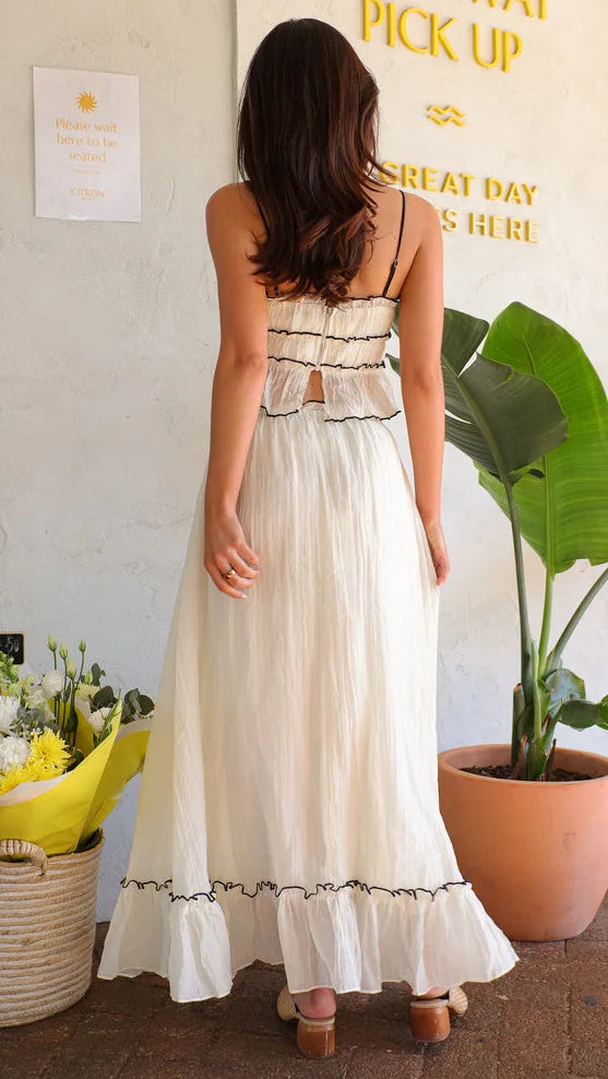 Bow Pleated Halter Top & Skirt Set