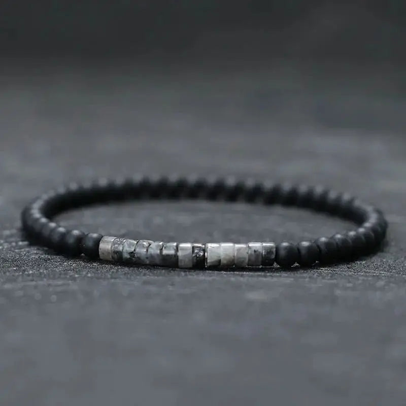 Men's 4mm Handmade Onyx Stone Beaded Bracelet
