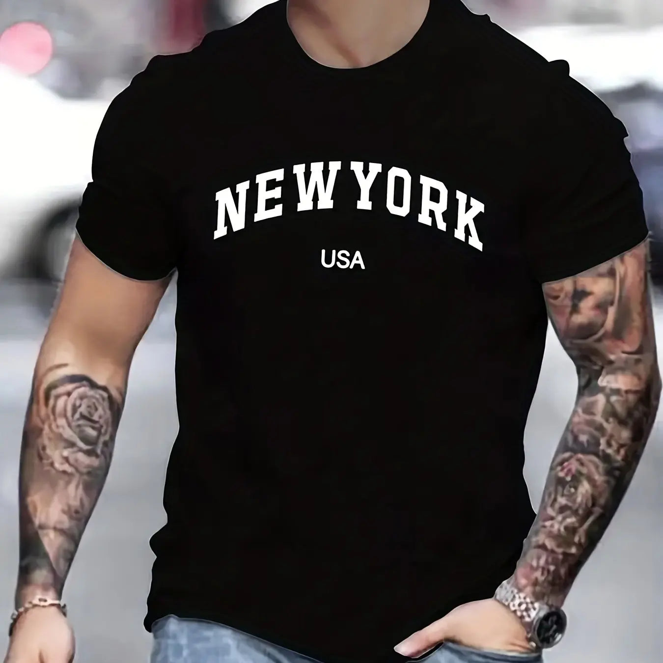 Men's Summer USA Printed 100% Cotton Casual T-Shirt