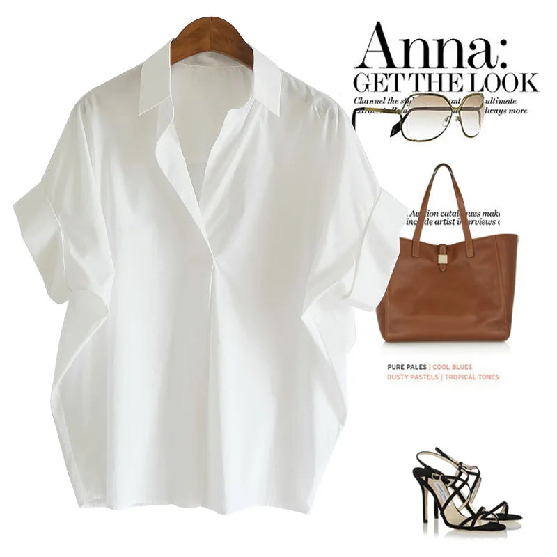 Chiffon Ruched Short Sleeve Blouse