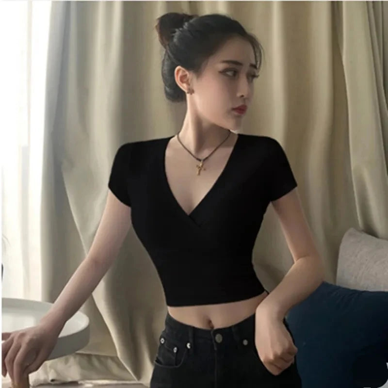 Cross Wrap Crop Tee