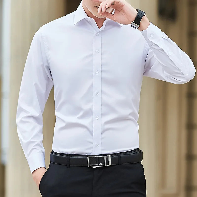 Slim Fit Long Sleeve Business Shirt