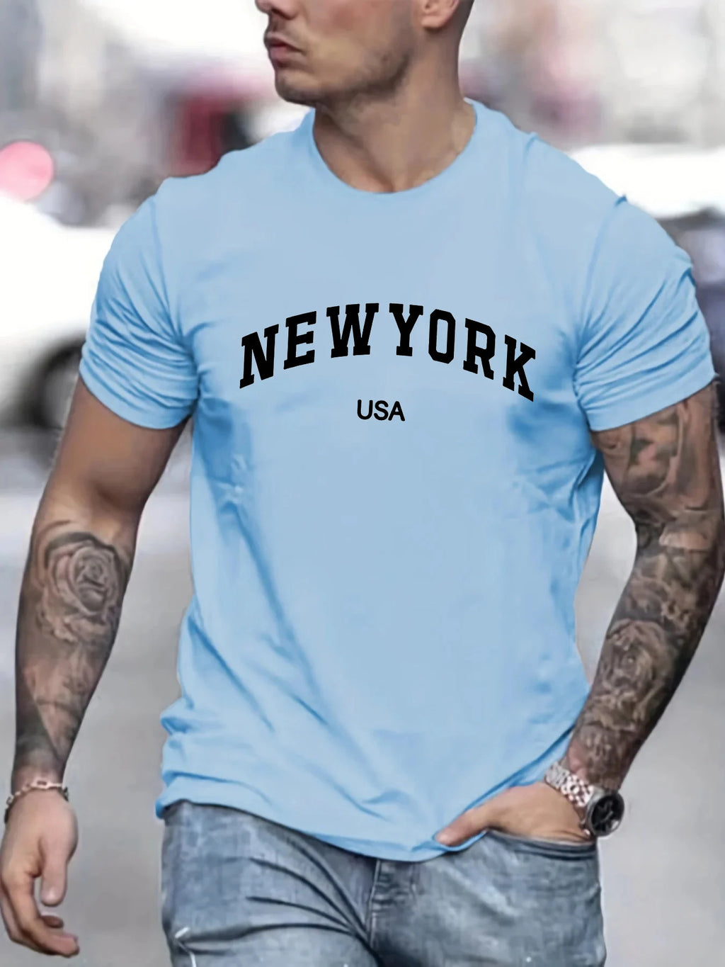 Men's Summer USA Printed 100% Cotton Casual T-Shirt
