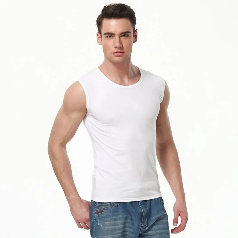 Slim Fit Sleeveless Cotton Vest (3-Pack)