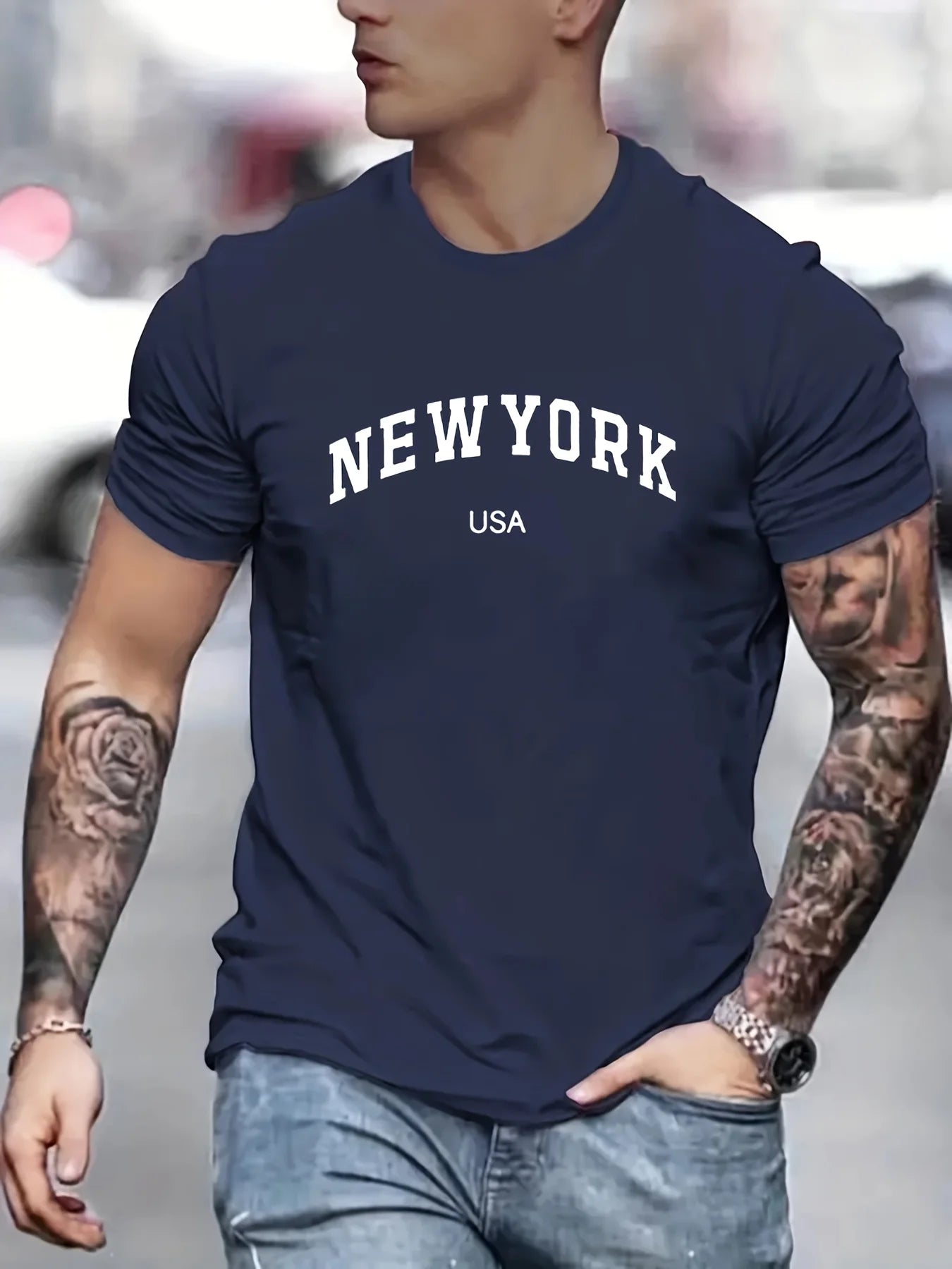 Men's Summer USA Printed 100% Cotton Casual T-Shirt