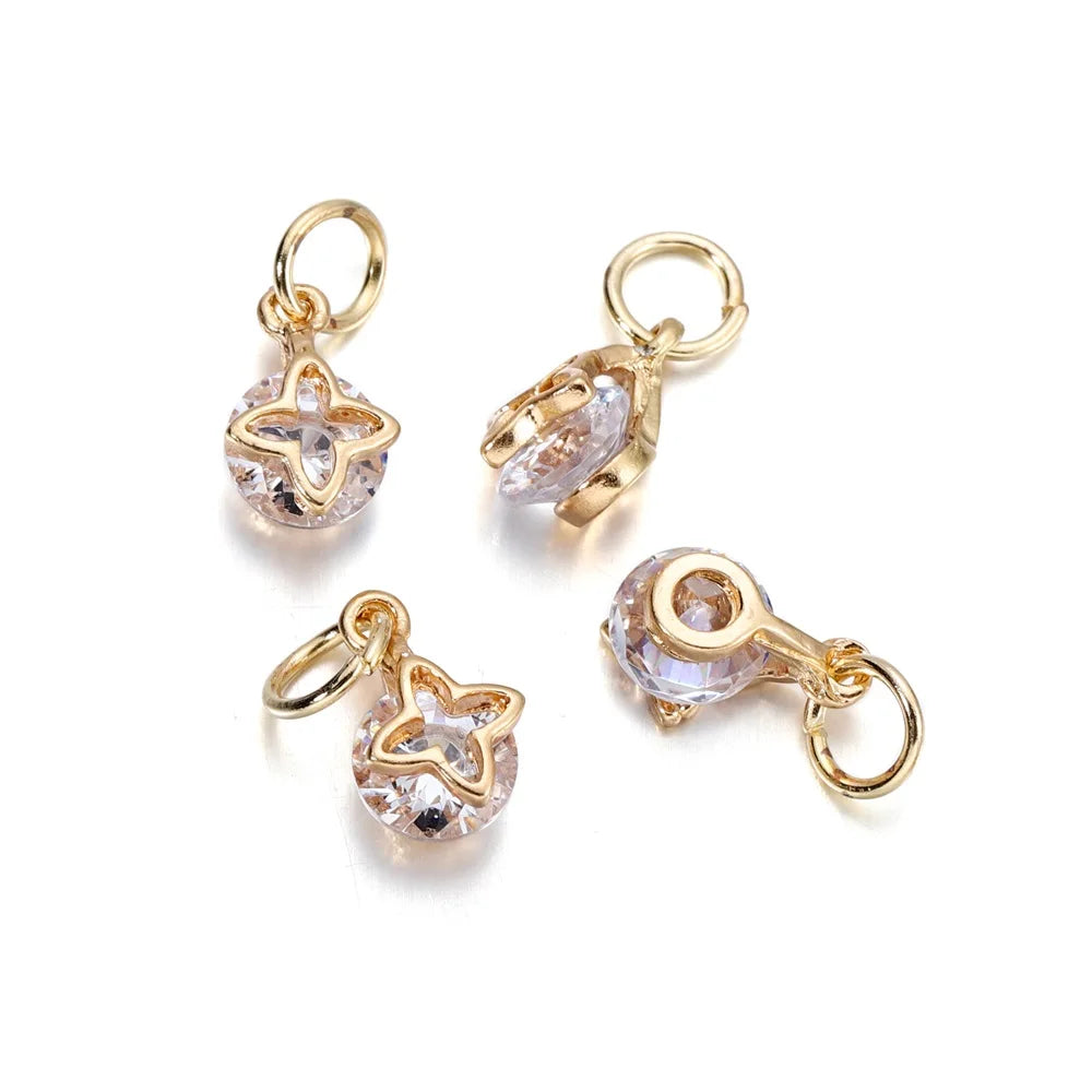 10Pcs/lot Alloy Gold Silver Color Rhinestone Hearts Charms For Earrings Necklaces DIY Love Charms Jewelry  Making Accessories
