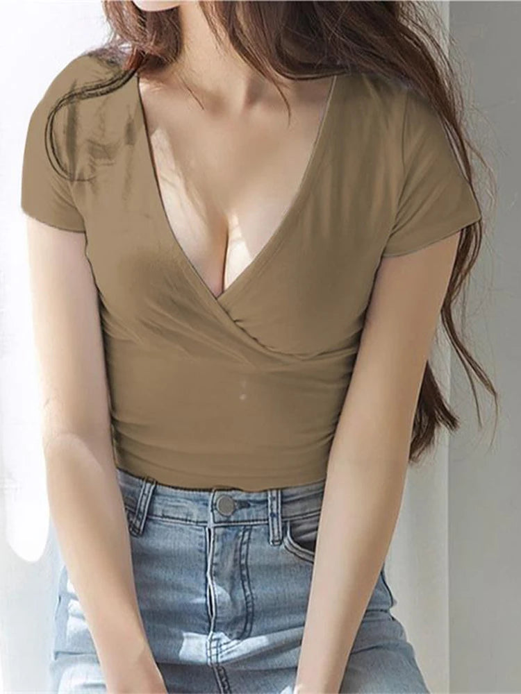 Cross Wrap Crop Tee