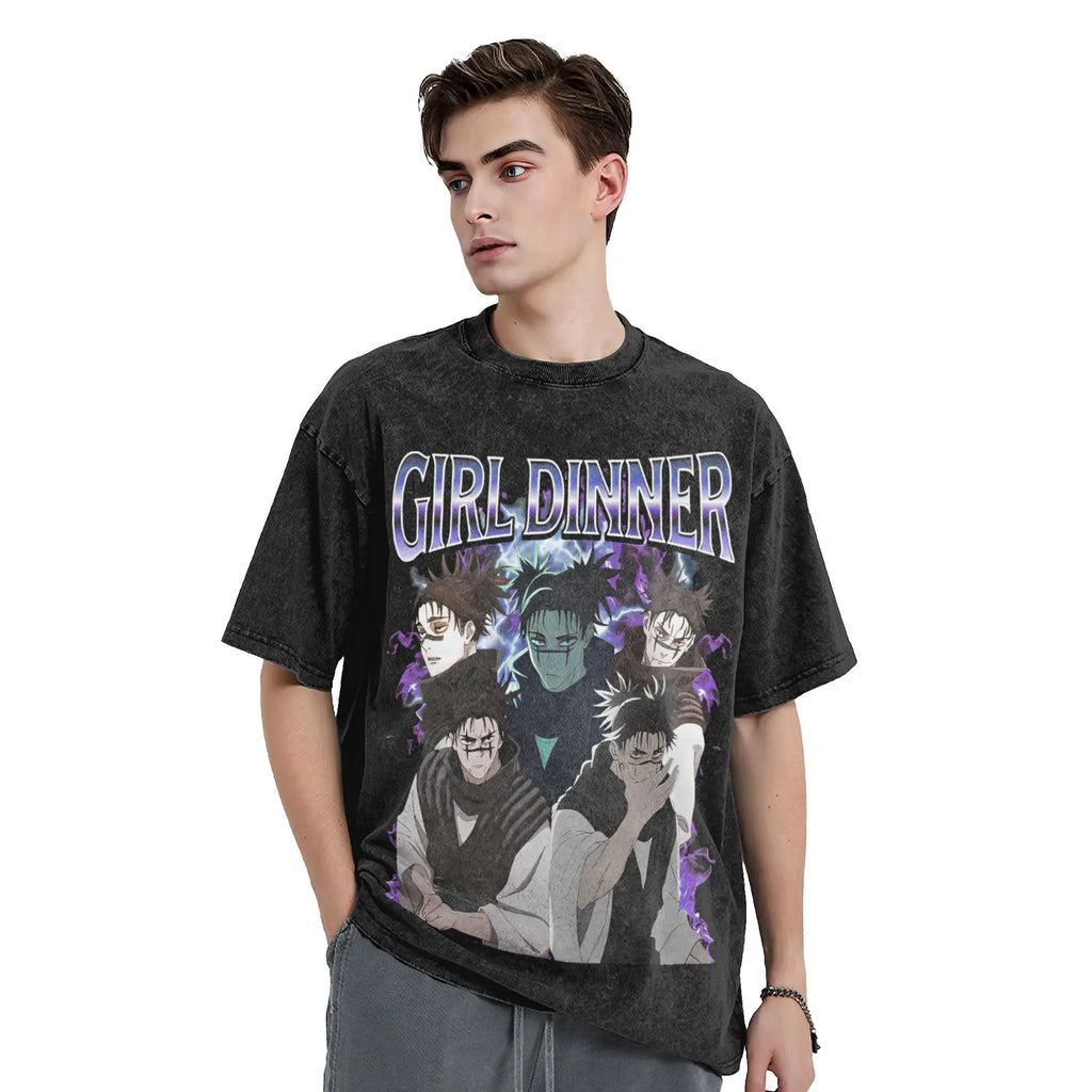 Summer Jujutsu Kaisen Choso Anime  Washed T Shirt Merch Oversize T-Shirts for Men Women Summer Short Sleeve Tee Clothing