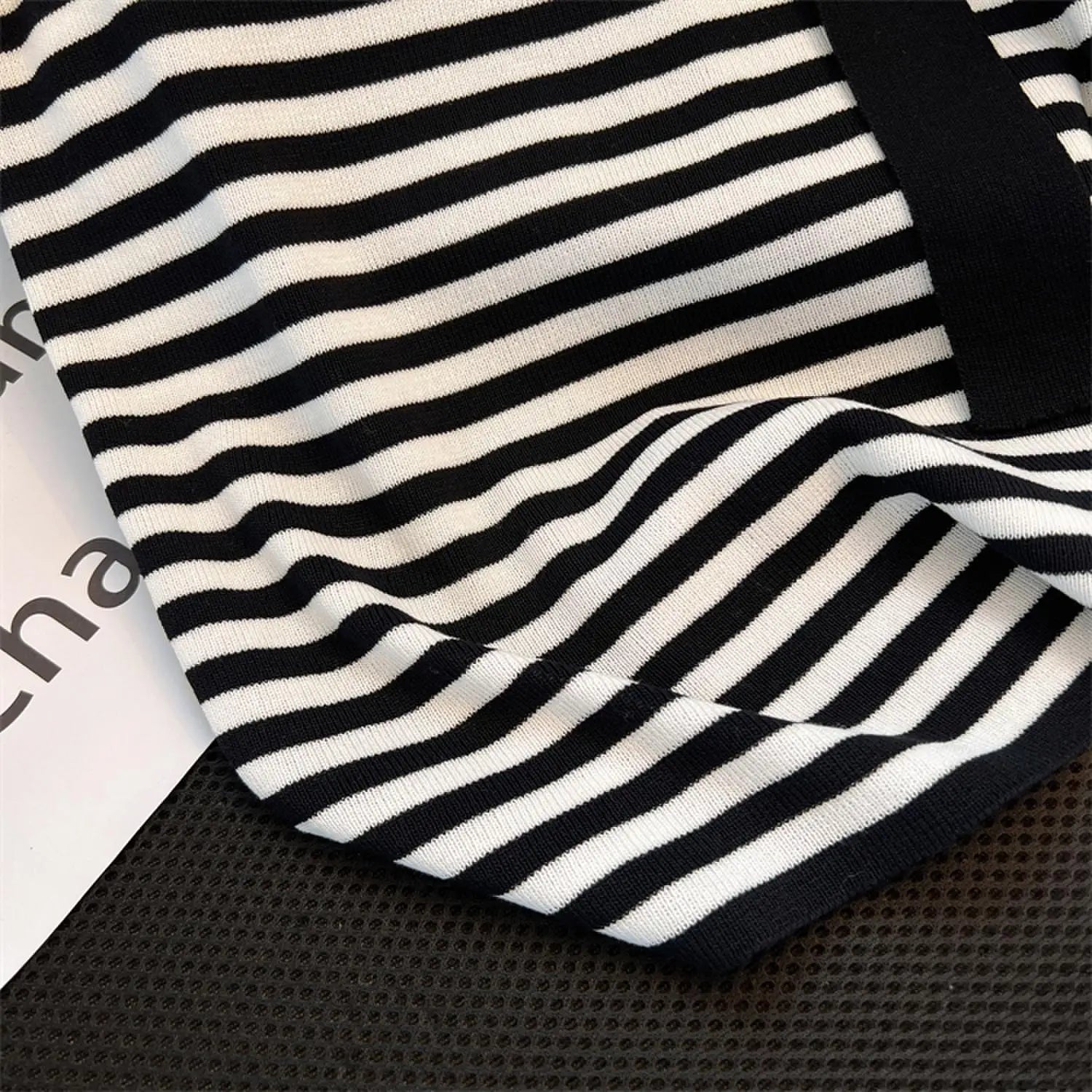 Striped Knit Batwing Pullover